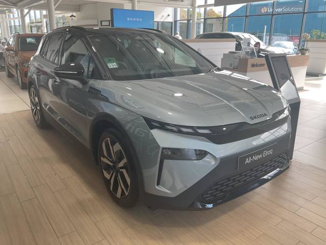 Skoda Elroq 63kWh 60 SportLine Auto 5dr SUV Electric Smokey Silver with Colour Concept Black RoofSkoda Elroq 63kWh 60 SportLine Auto 5dr SUV Electric Smokey Silver with Colour Concept Black Roof at Derek Slack Motors Middlesbrough