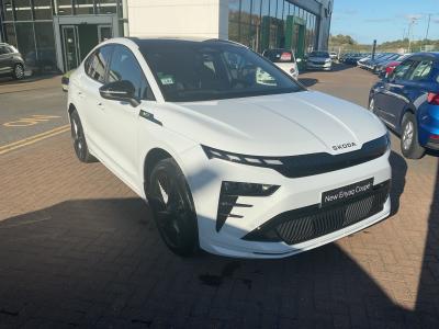 Skoda Enyaq 84kWh vRS Coupe Auto 4WD 5dr SUV Electric Moon WhiteSkoda Enyaq 84kWh vRS Coupe Auto 4WD 5dr SUV Electric Moon White at Derek Slack Motors Middlesbrough
