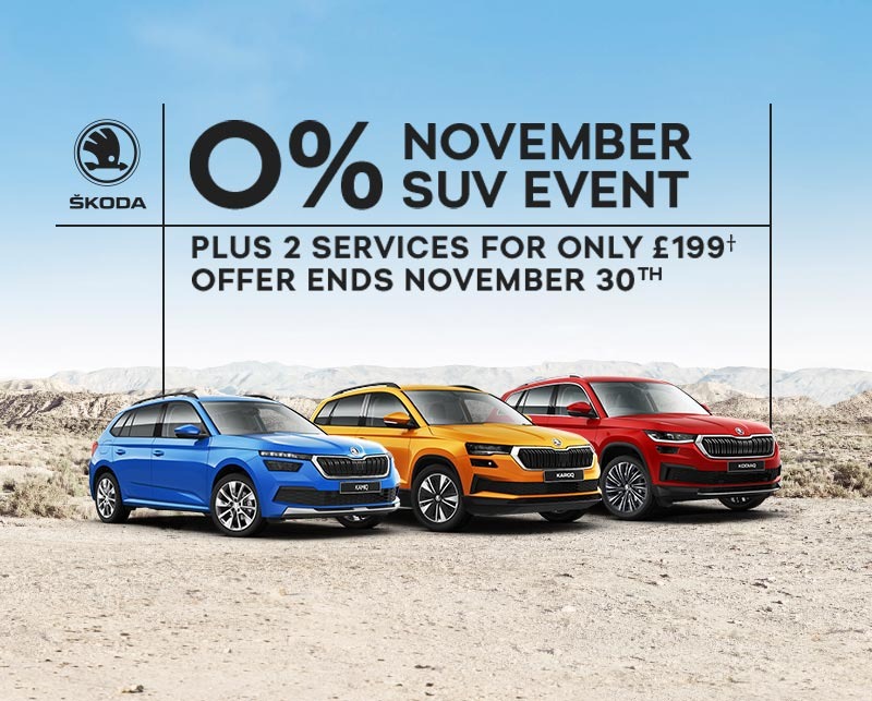ŠKODA celebrates the start of November SUV Event with value-packed 0% APR finance offers