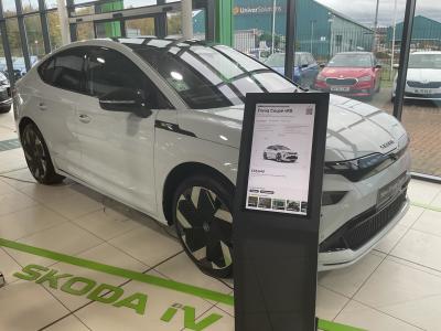 Skoda Enyaq 84kWh vRS Coupe Auto 4WD 5dr SUV Electric Moon WhiteSkoda Enyaq 84kWh vRS Coupe Auto 4WD 5dr SUV Electric Moon White at Derek Slack Motors Middlesbrough